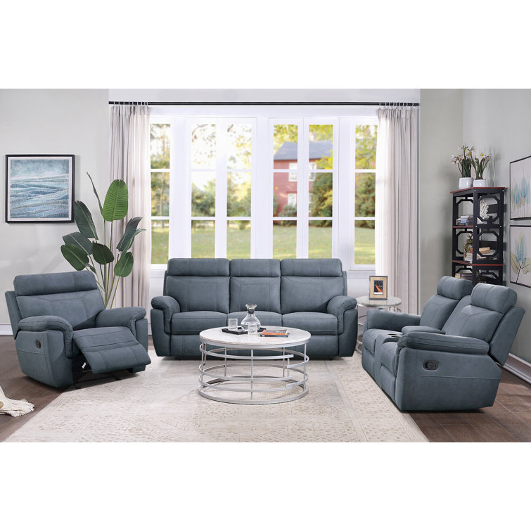 Latitude Run® Britain 3Piece Microfiber Manual Reclining Living Room